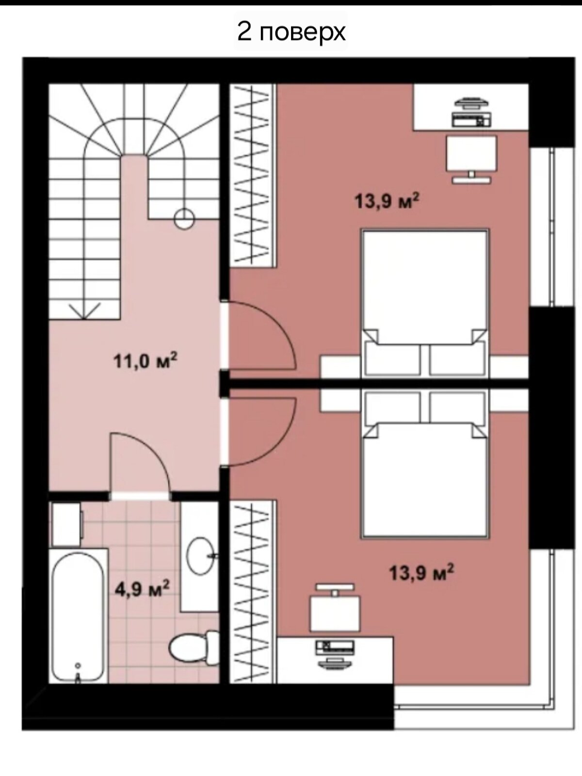 трехэтажный таунхаус, 126 кв. м, кирпич. Продажа в Новых Петровцах фото 1