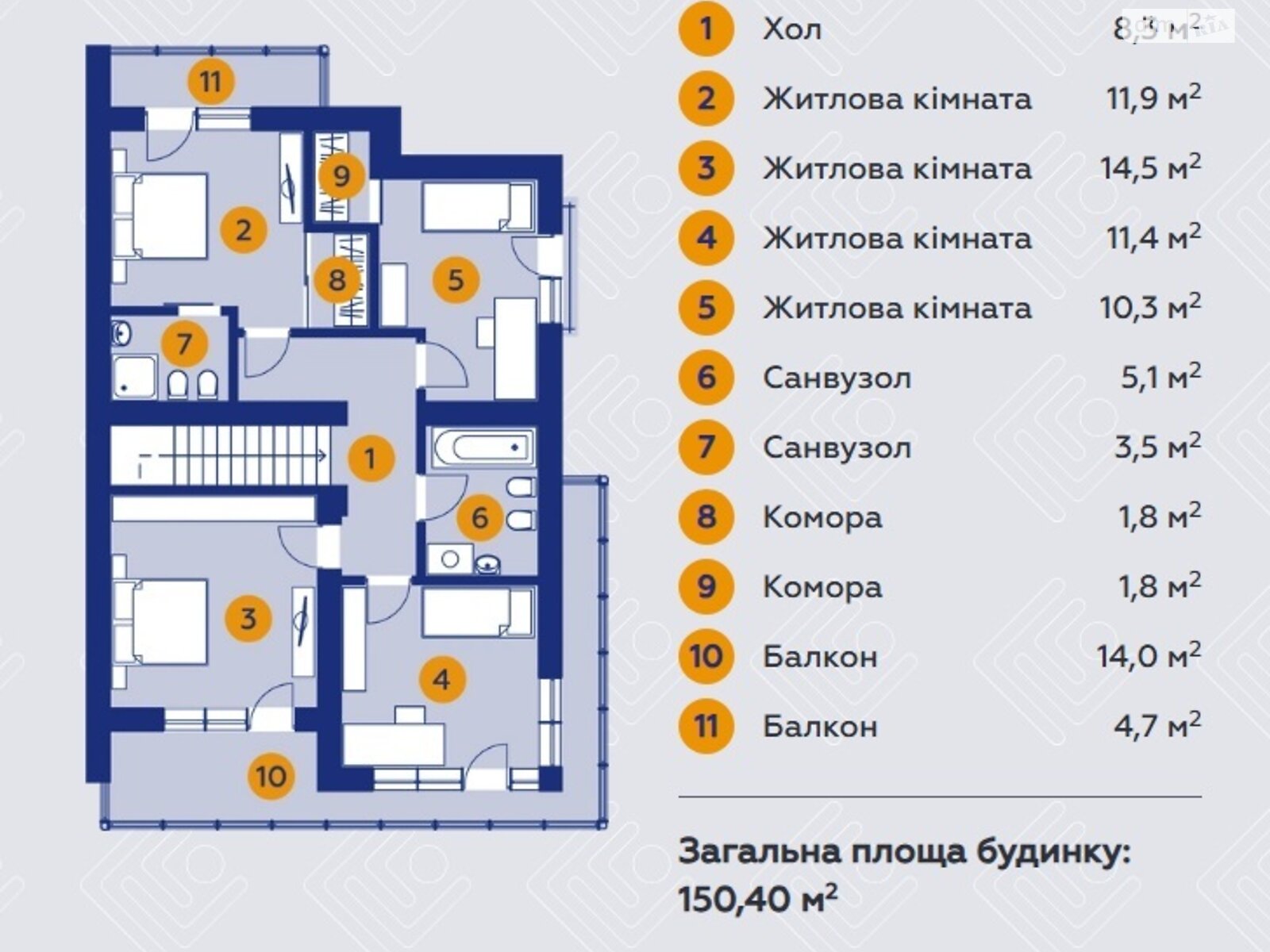 двухэтажный таунхаус, 150.4 кв. м, кирпич. Продажа в Волчинце фото 1