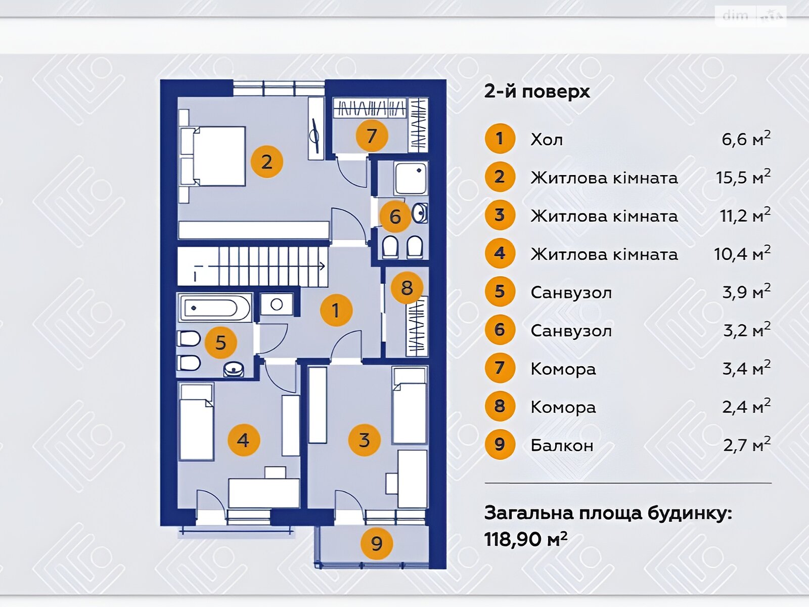 двухэтажный таунхаус, 118.9 кв. м, кирпич. Продажа в Волчинце фото 1