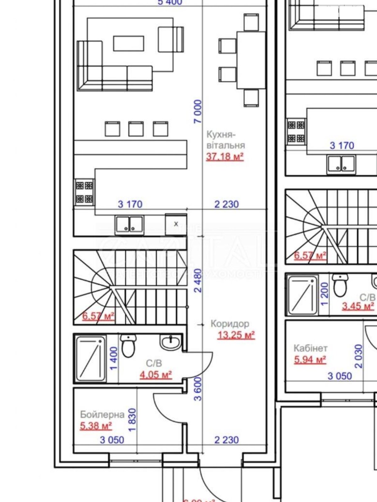 двухэтажный таунхаус, 125 кв. м, кирпич. Продажа в Юровке фото 1