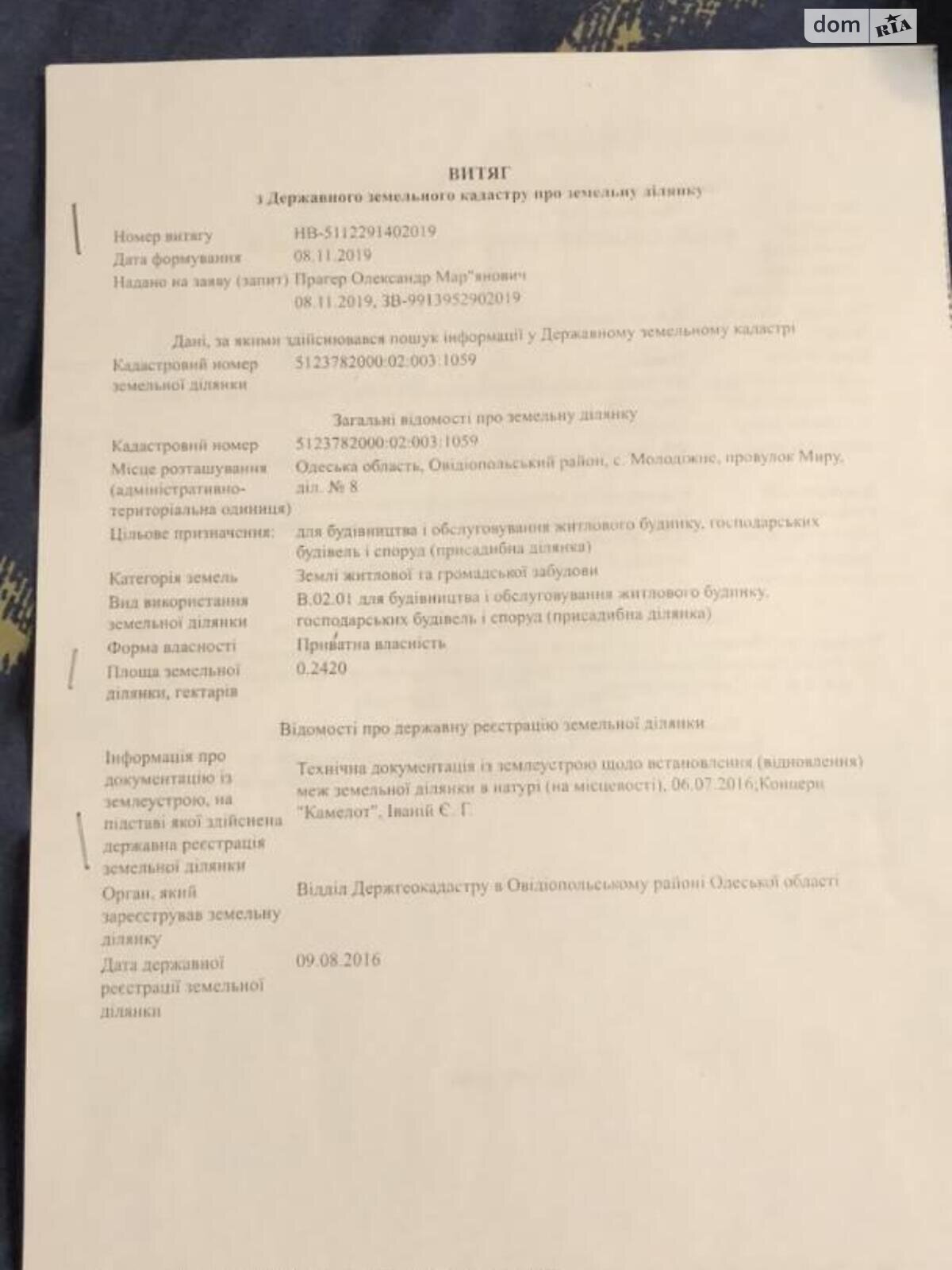 Земля под жилую застройку в Черноморске, район Молодежное, площадь 24 сотки фото 1