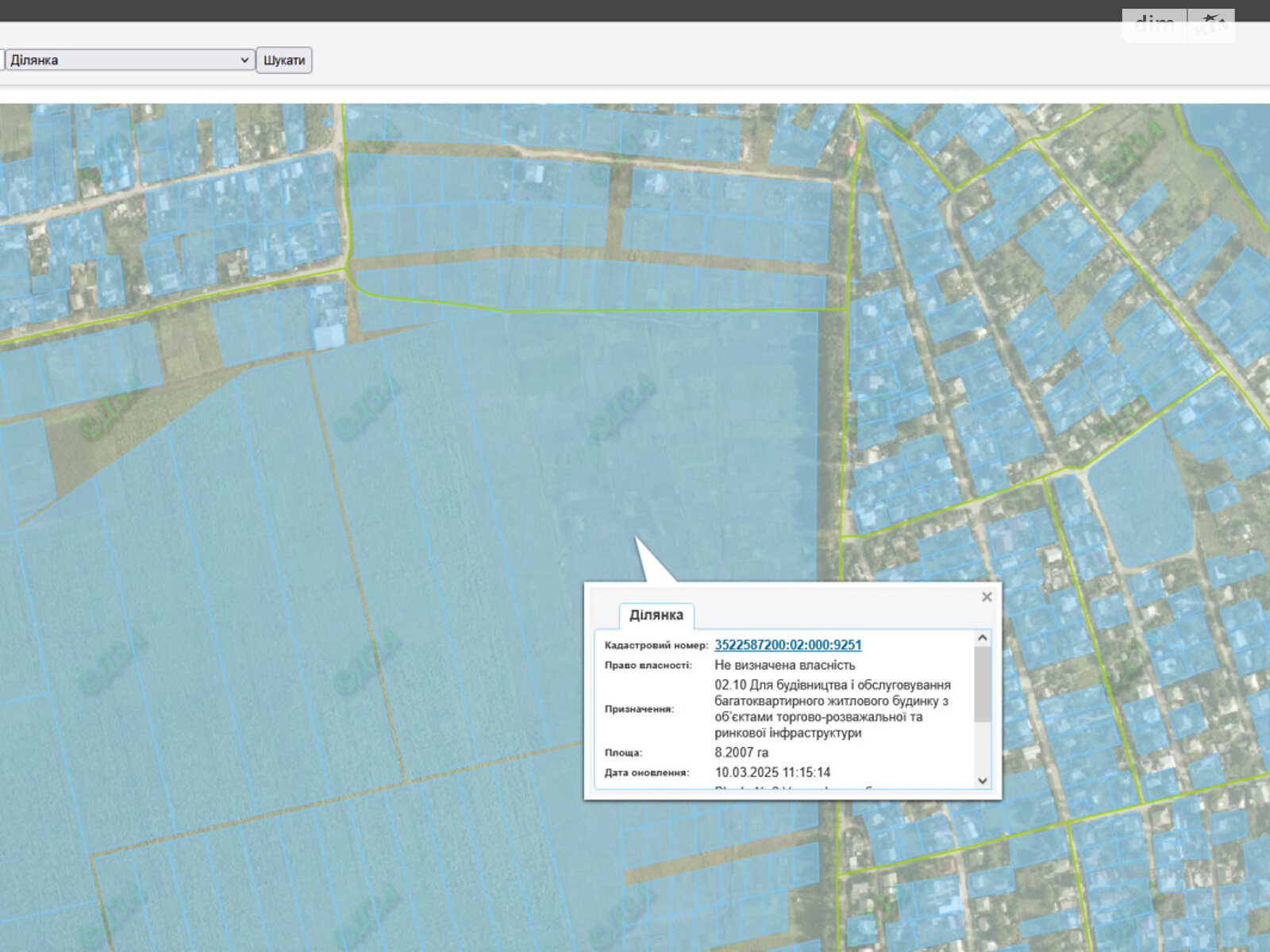 Земельна ділянка під житлову забудову в Черняхівці, площа 8.2007 Га фото 1
