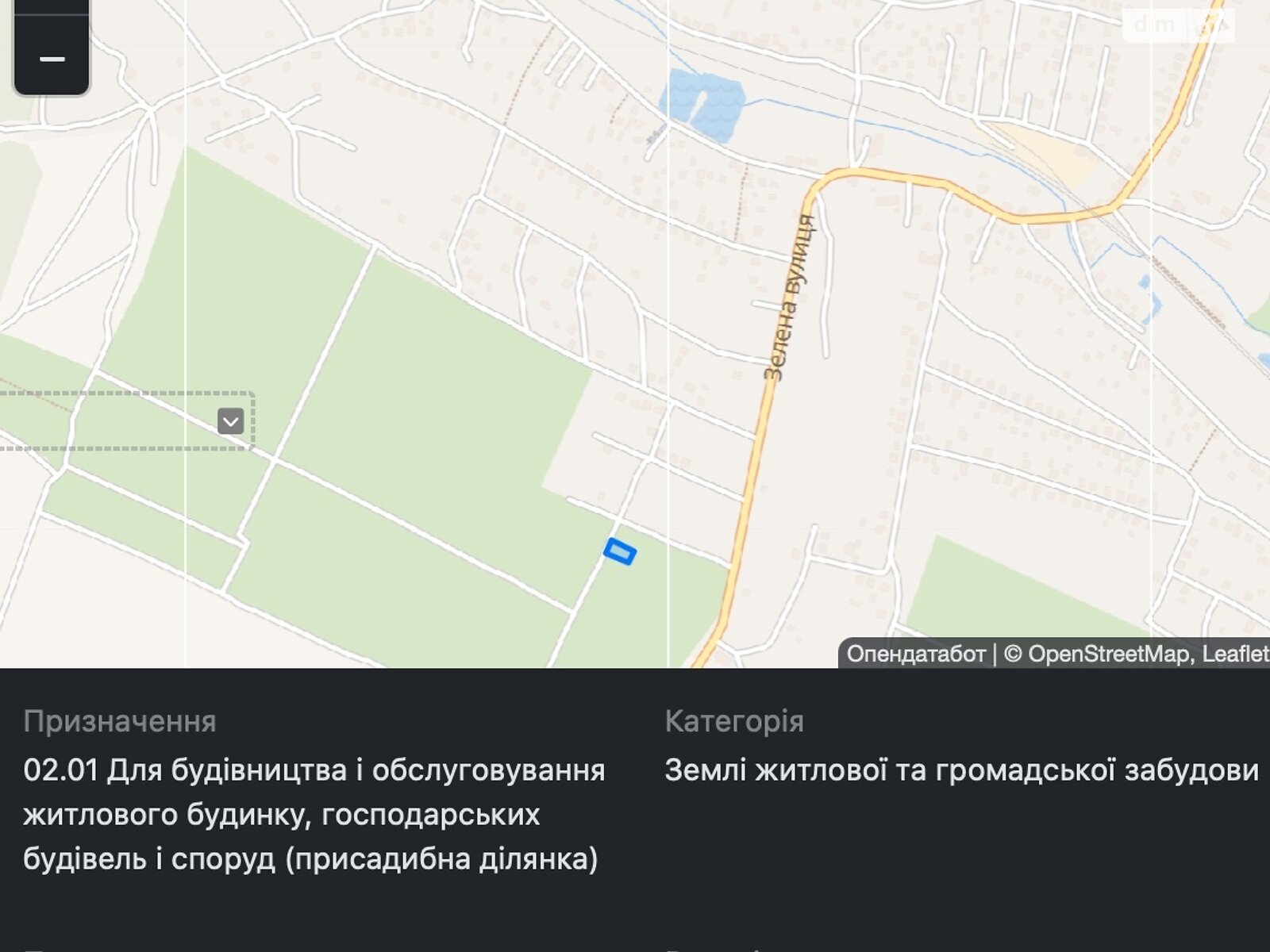 Земельна ділянка під житлову забудову в Давидові, площа 9.36 сотки фото 1 Земельна ділянка під житлову забудову в Давидові, площа 9.36 сотки фото 1