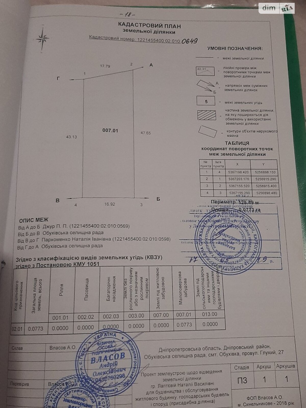 Земельный участок под жилую застройку в Днепре, площадь 0.07 сотки фото 1