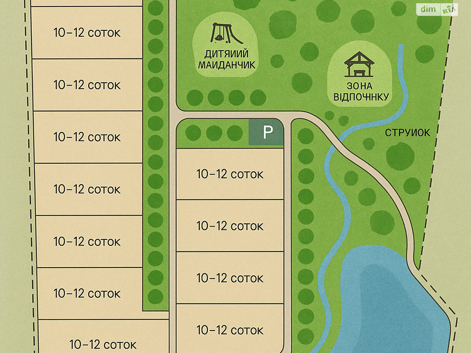 Земля под жилую застройку в Хмельницком, район Гречаны, площадь 12 соток фото 1