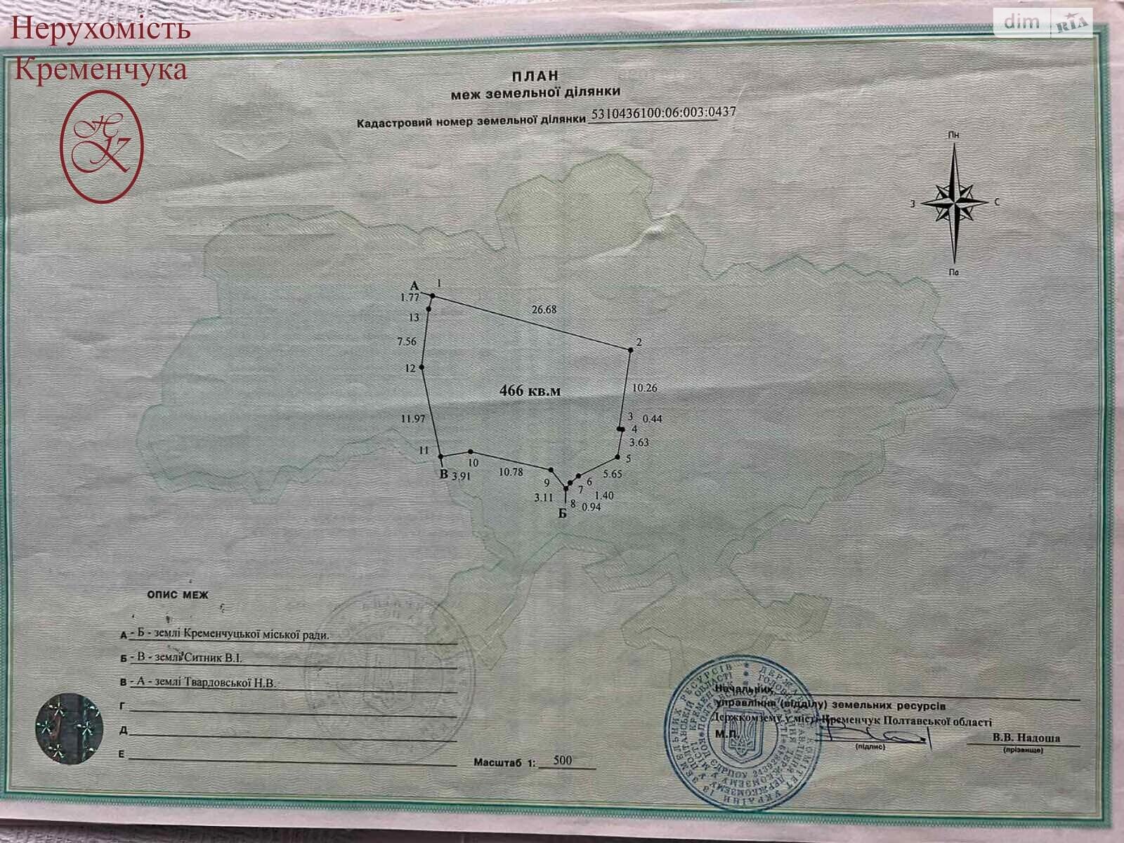 Земля под жилую застройку в Кременчуге, район Кременчуг, площадь 500 соток фото 1