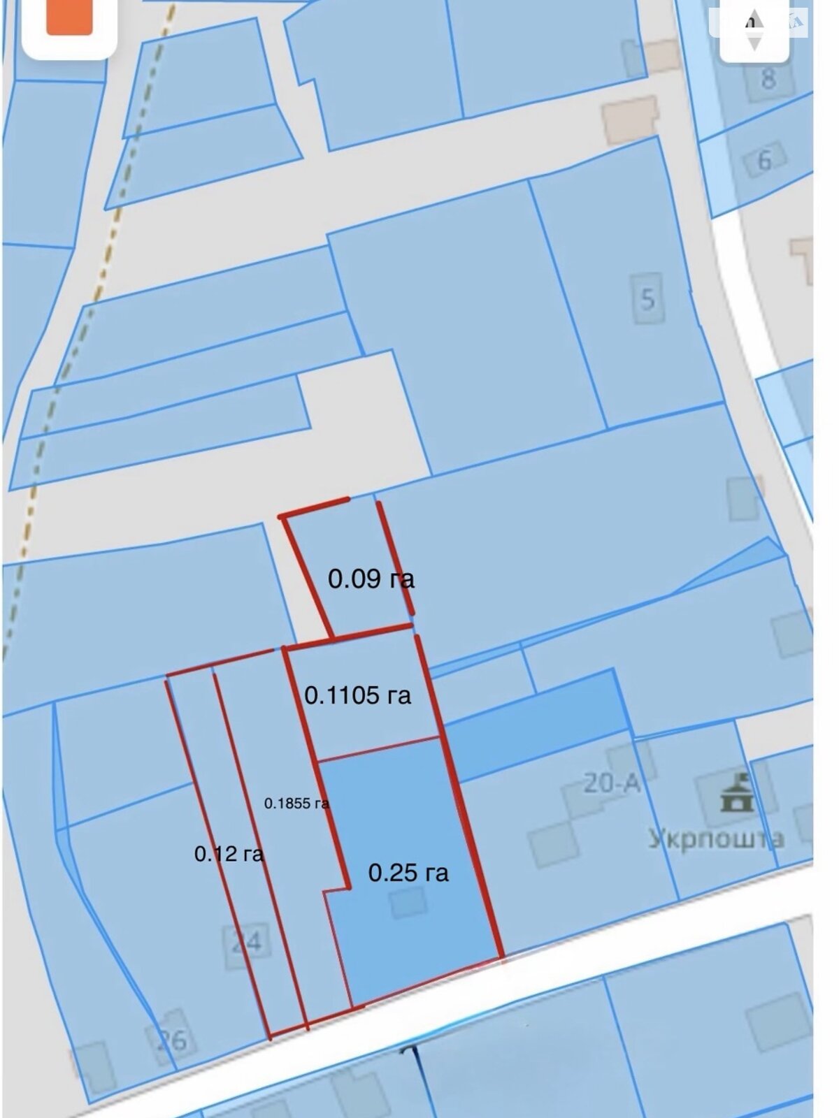 Земельна ділянка під житлову забудову в Лебедівці, площа 75.6 сотки фото 1