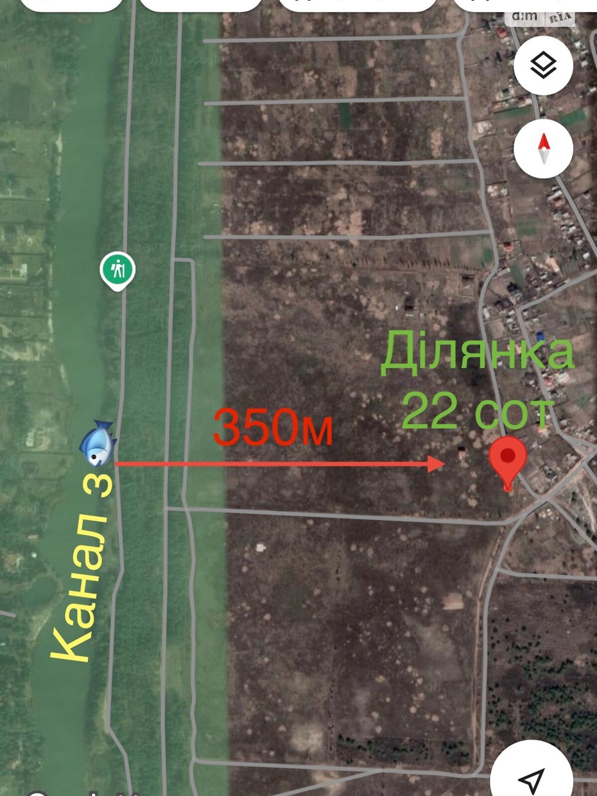 Земельный участок под жилую застройку в Лебедевке, площадь 22 сотки фото 1