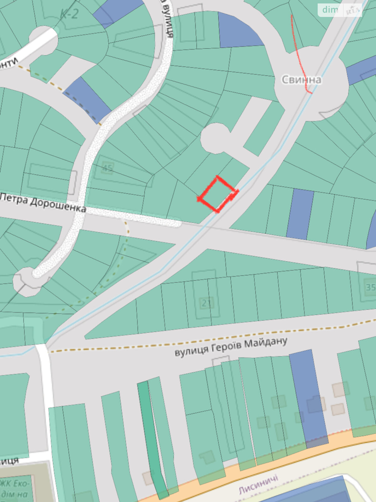 Земельный участок под жилую застройку в Лисиничах, площадь 7.74 сотки фото 1 Земельный участок под жилую застройку в Лисиничах, площадь 7.74 сотки фото 1