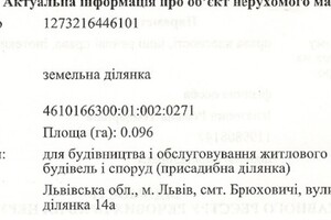 Земельный участок под жилую застройку в Брюховичах, площадь 9.6 сотки фото 2