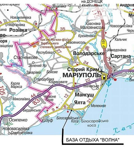 Ялта донецкая область карта