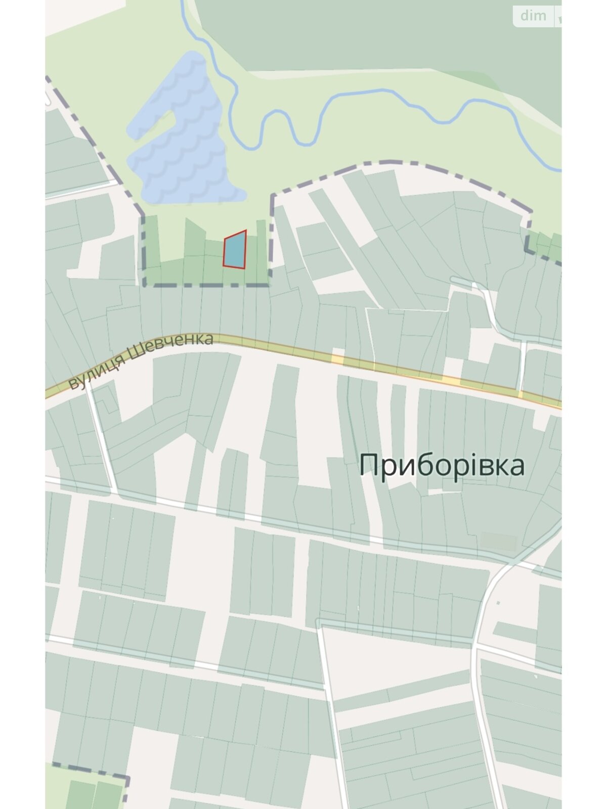 Земельна ділянка під житлову забудову в Приборівці, площа 34.95 сотки фото 1 Земельна ділянка під житлову забудову в Приборівці, площа 34.95 сотки фото 1