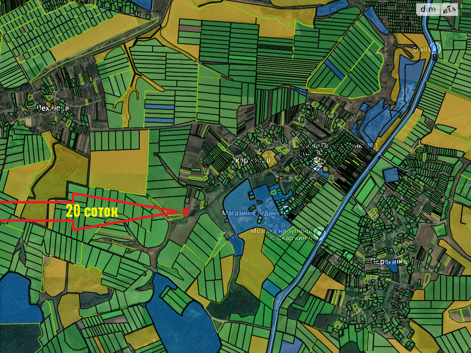 Земельна ділянка під житлову забудову в Скаржинцях, площа 20 соток фото 1