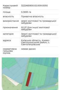 Земельна ділянка під житлову забудову в Святопетрівське, площа 36.95 сотки фото 2