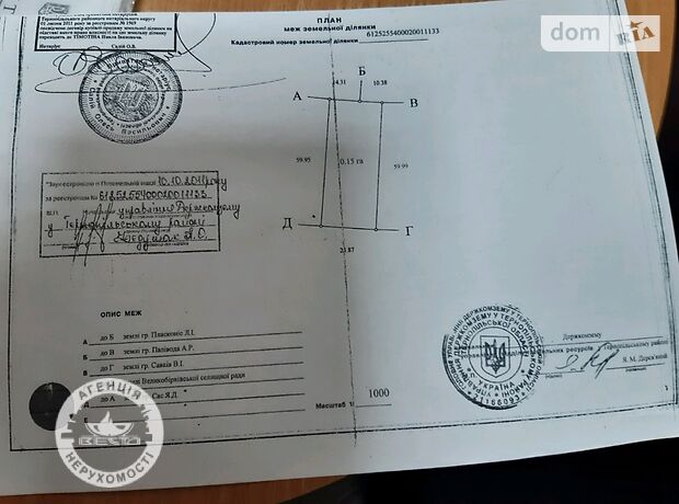 Земля под жилую застройку в селе Великие Бирки, площадь 15 соток фото 1 Земля под жилую застройку в селе Великие Бирки, площадь 15 соток фото 1