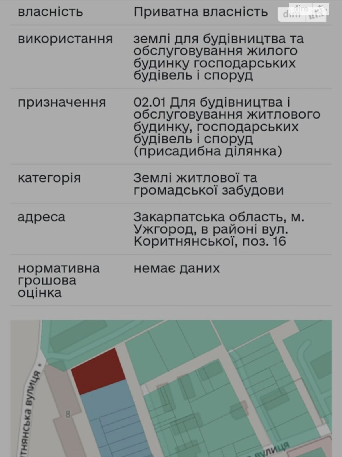Земля під житлову забудову в Ужгороді, район Дравці, площа 9.78 сотки фото 1