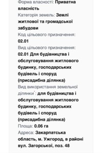 Земля под жилую застройку в Ужгороде, район Садовый, площадь 6 соток фото 2