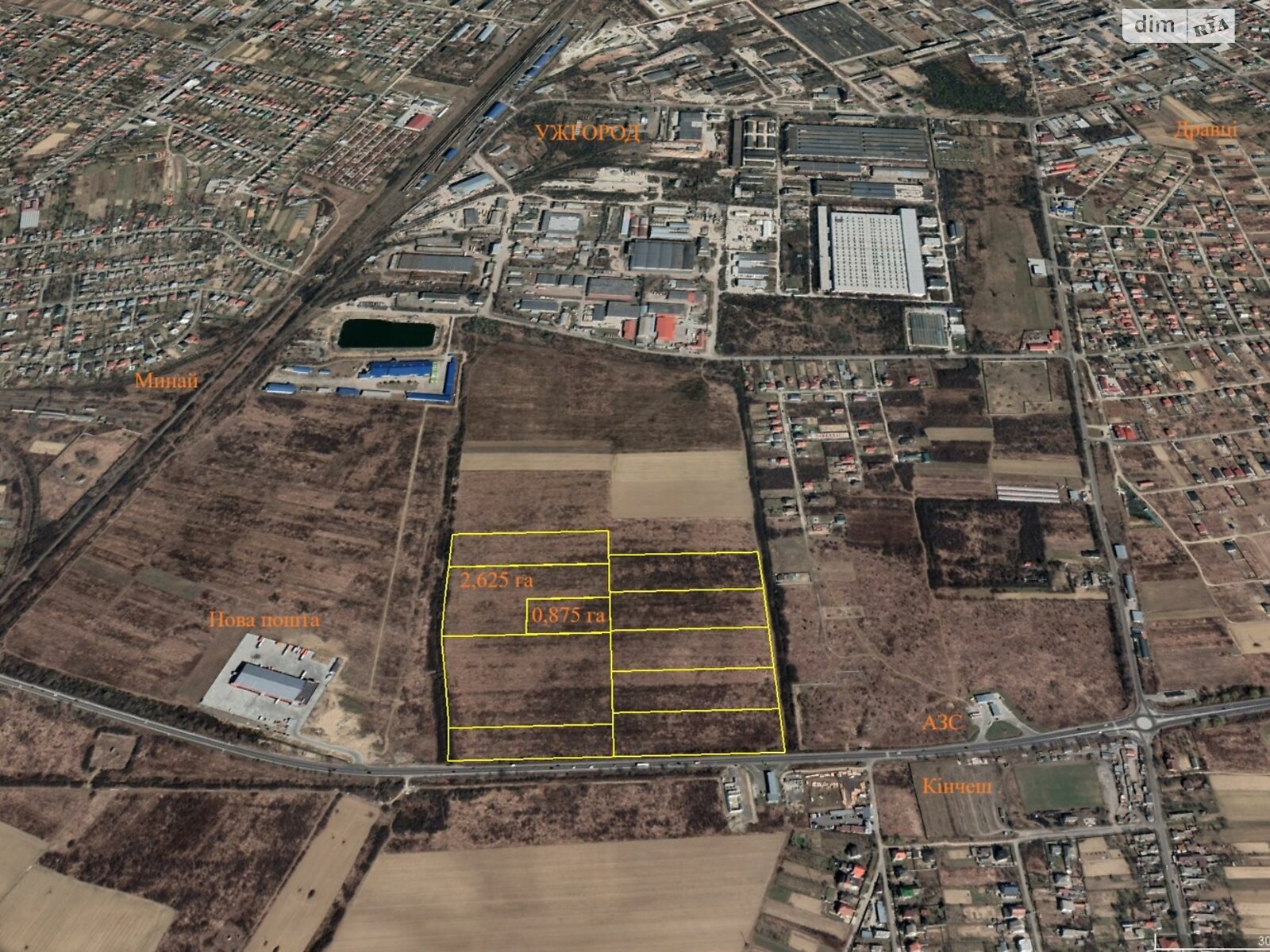 Земля під житлову забудову в Ужгороді, площа 0.875 Га фото 1