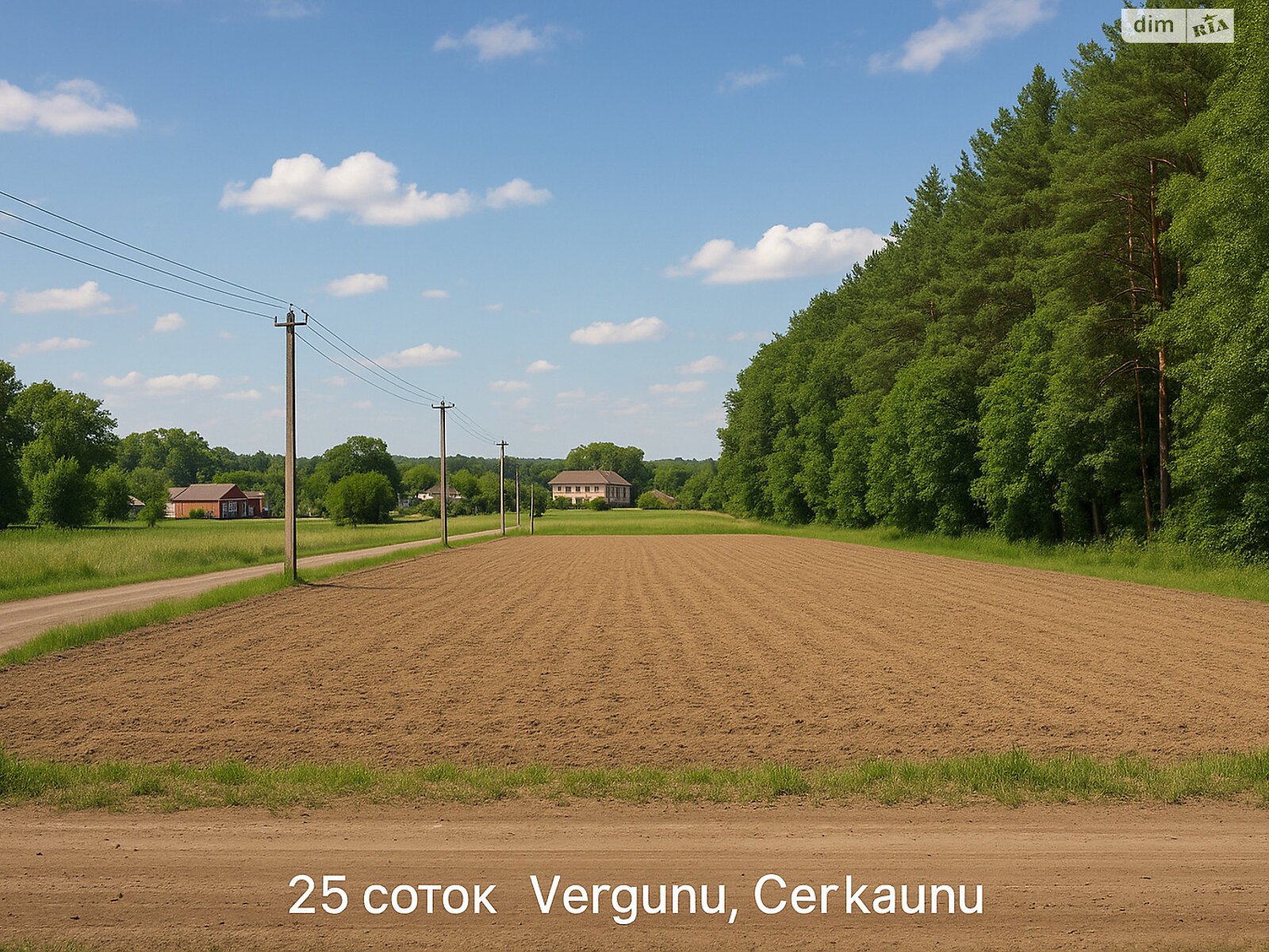 Земельна ділянка під житлову забудову в Вергунах, площа 25 соток фото 1 Земельна ділянка під житлову забудову в Вергунах, площа 25 соток фото 1