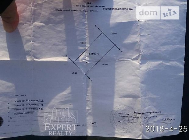 Продажа участка под жилую застройку, Винница, c. Бохоники Продажа участка под жилую застройку, Винница, c. Бохоники