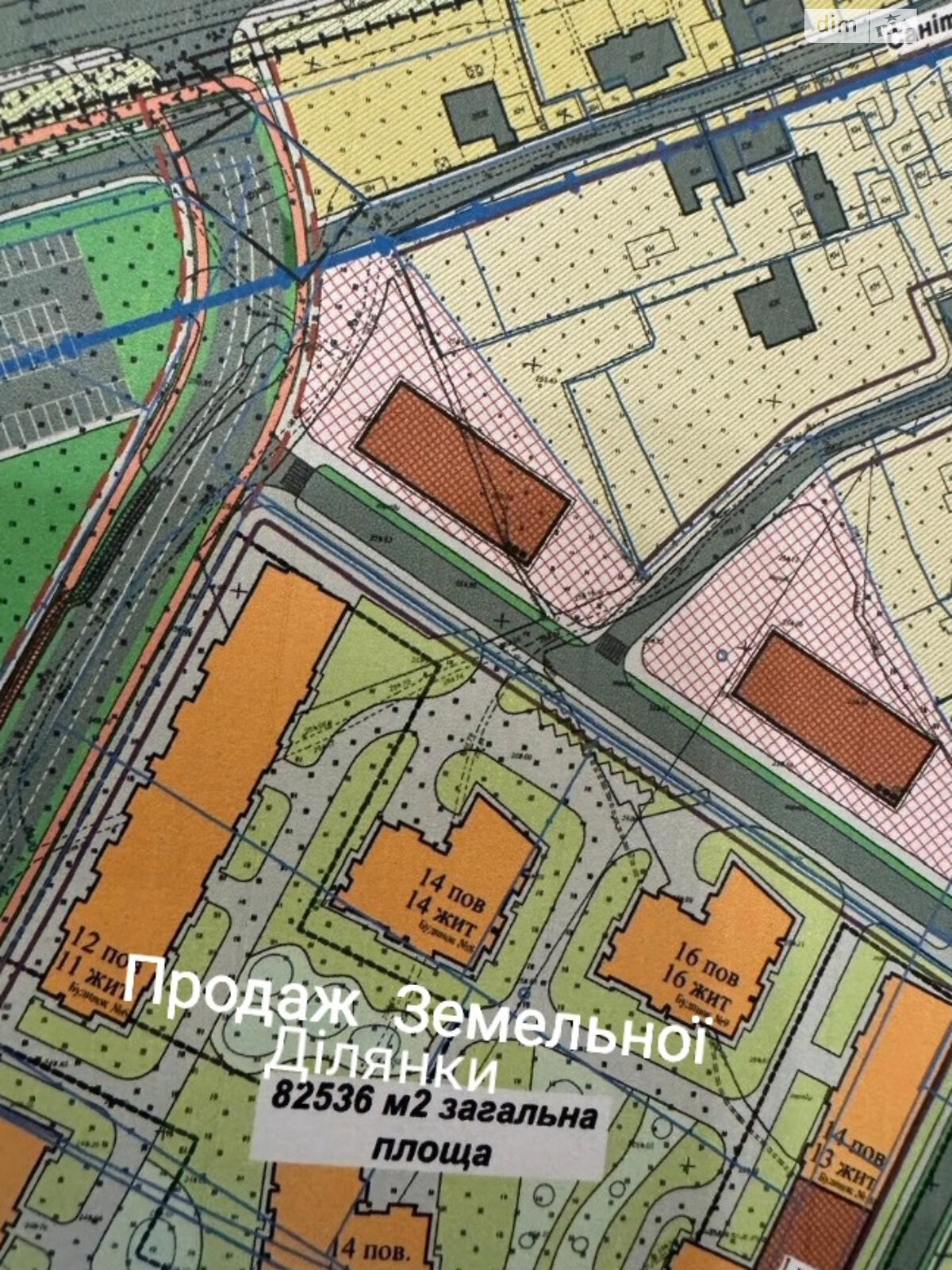Земля під житлову забудову в Вінниці, район Вишенька, площа 82536 кв.м фото 1