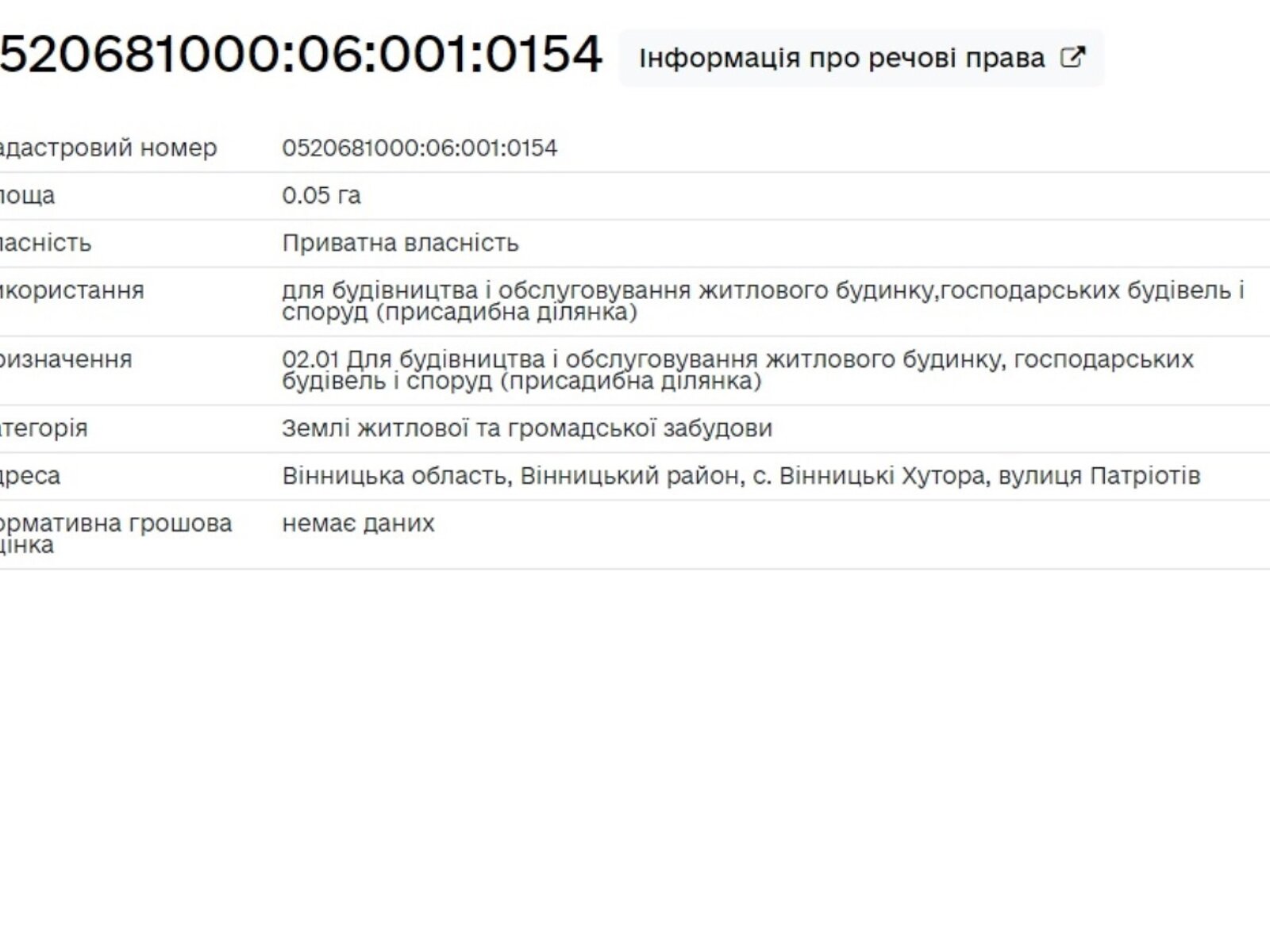 Земельный участок под жилую застройку в Винницких Хуторах, площадь 5 соток фото 1 Земельный участок под жилую застройку в Винницких Хуторах, площадь 5 соток фото 1