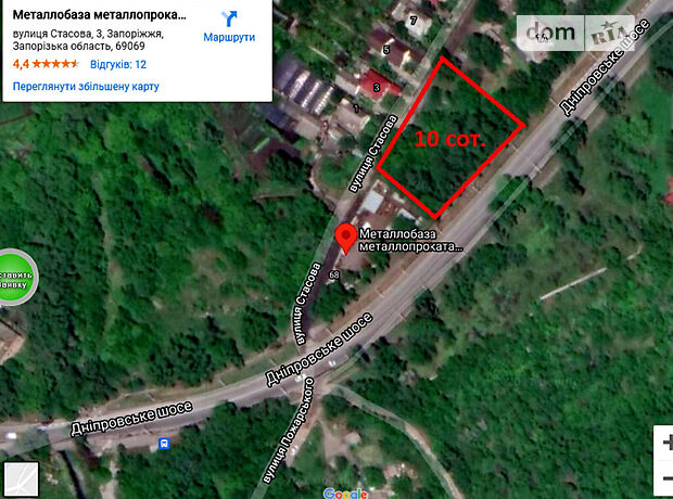 Земля под жилую застройку в Запорожье, район Днепровский (Ленинский), площадь 10 соток фото 1 Земля под жилую застройку в Запорожье, район Днепровский (Ленинский), площадь 10 соток фото 1