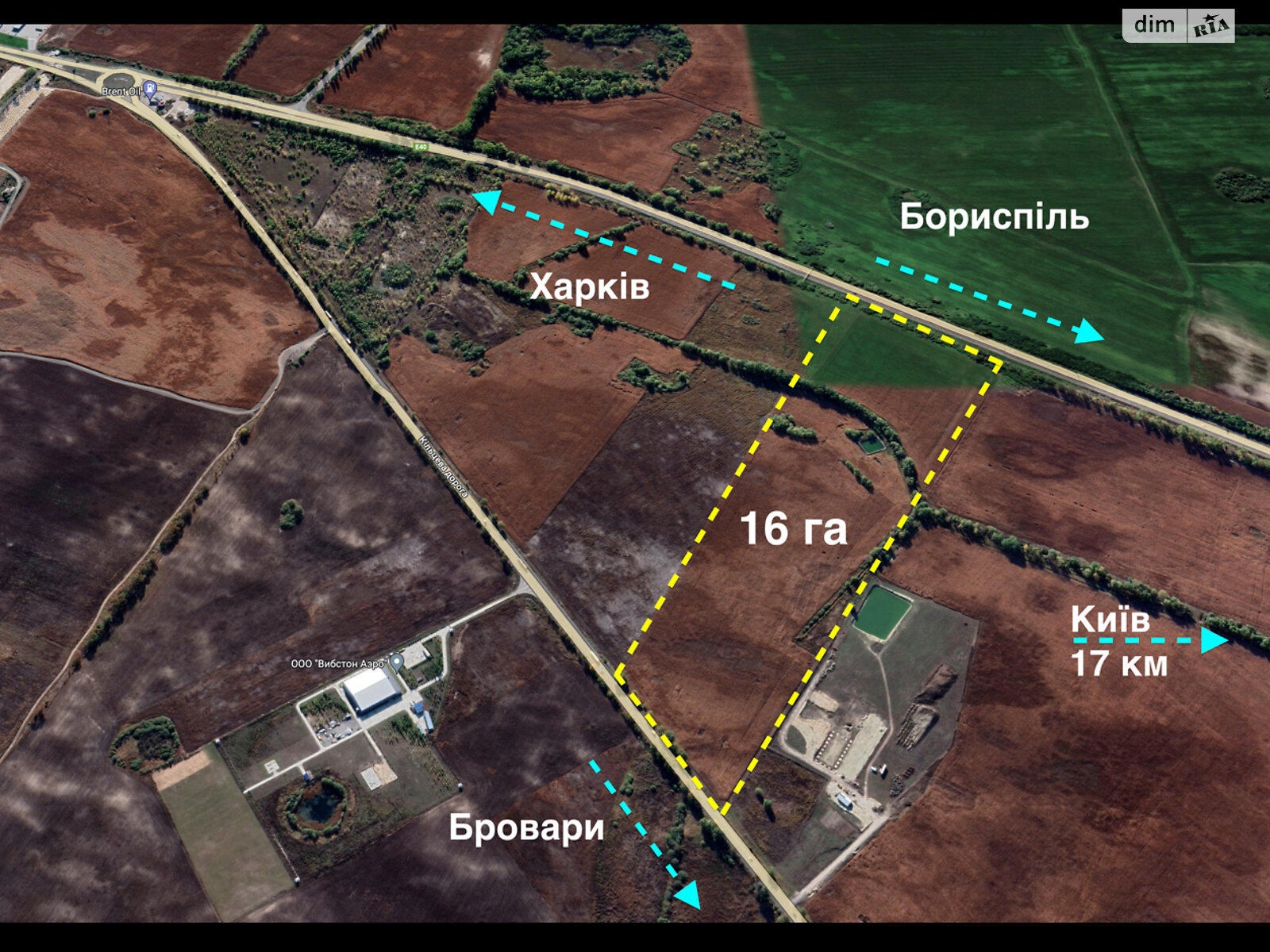 Земельный участок коммерческого назначения в Борисполе, площадь 16 Га фото 1