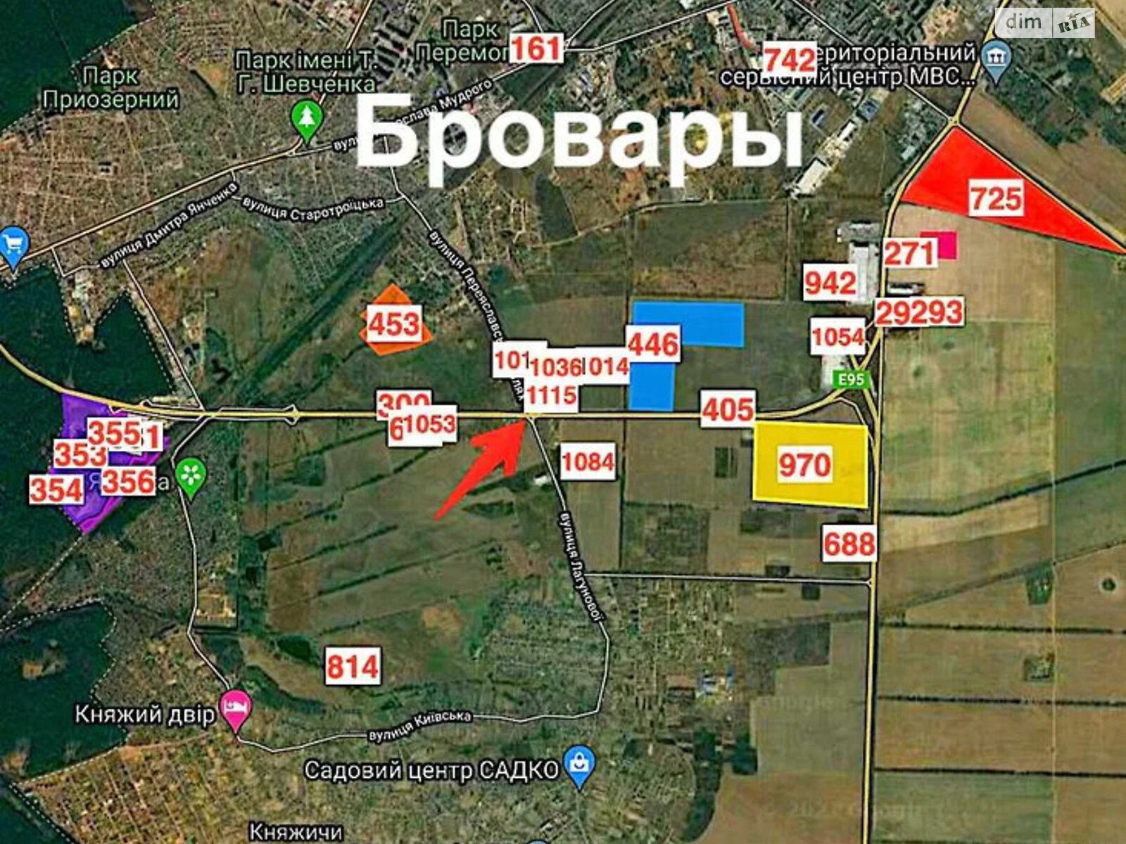 Земля коммерческого назначения в Броварах, район Бровары, площадь 110 соток фото 1