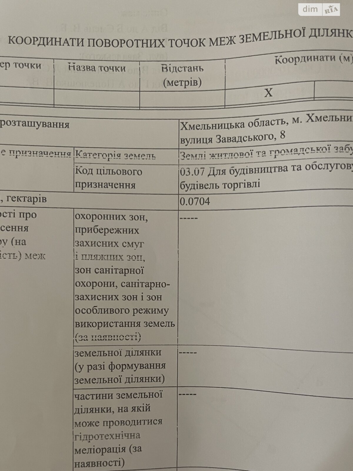 Земля коммерческого назначения в Хмельницком, район Центр, площадь 0.0704 Га фото 1