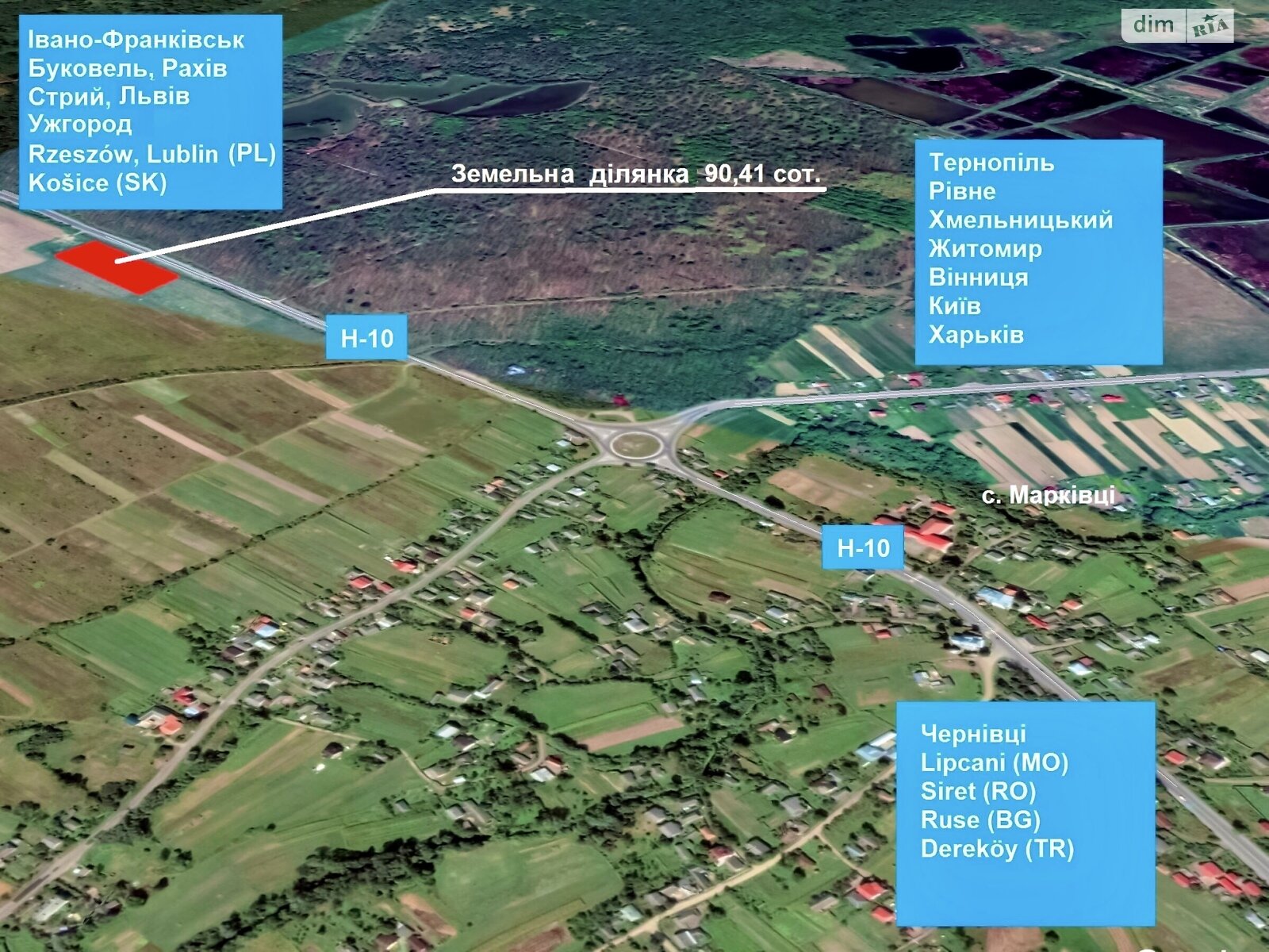 Земельный участок коммерческого назначения в Марковцах, площадь 90.41 сотки фото 1