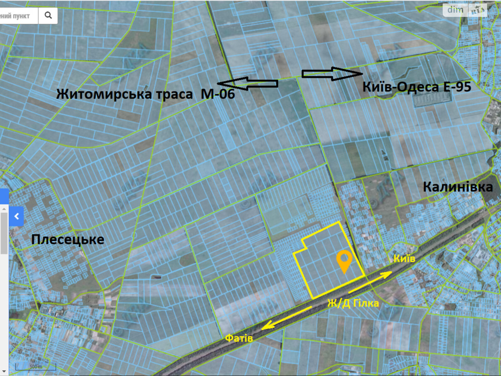 Земельный участок коммерческого назначения в Калиновке, площадь 4800 соток фото 1 Земельный участок коммерческого назначения в Калиновке, площадь 4800 соток фото 1