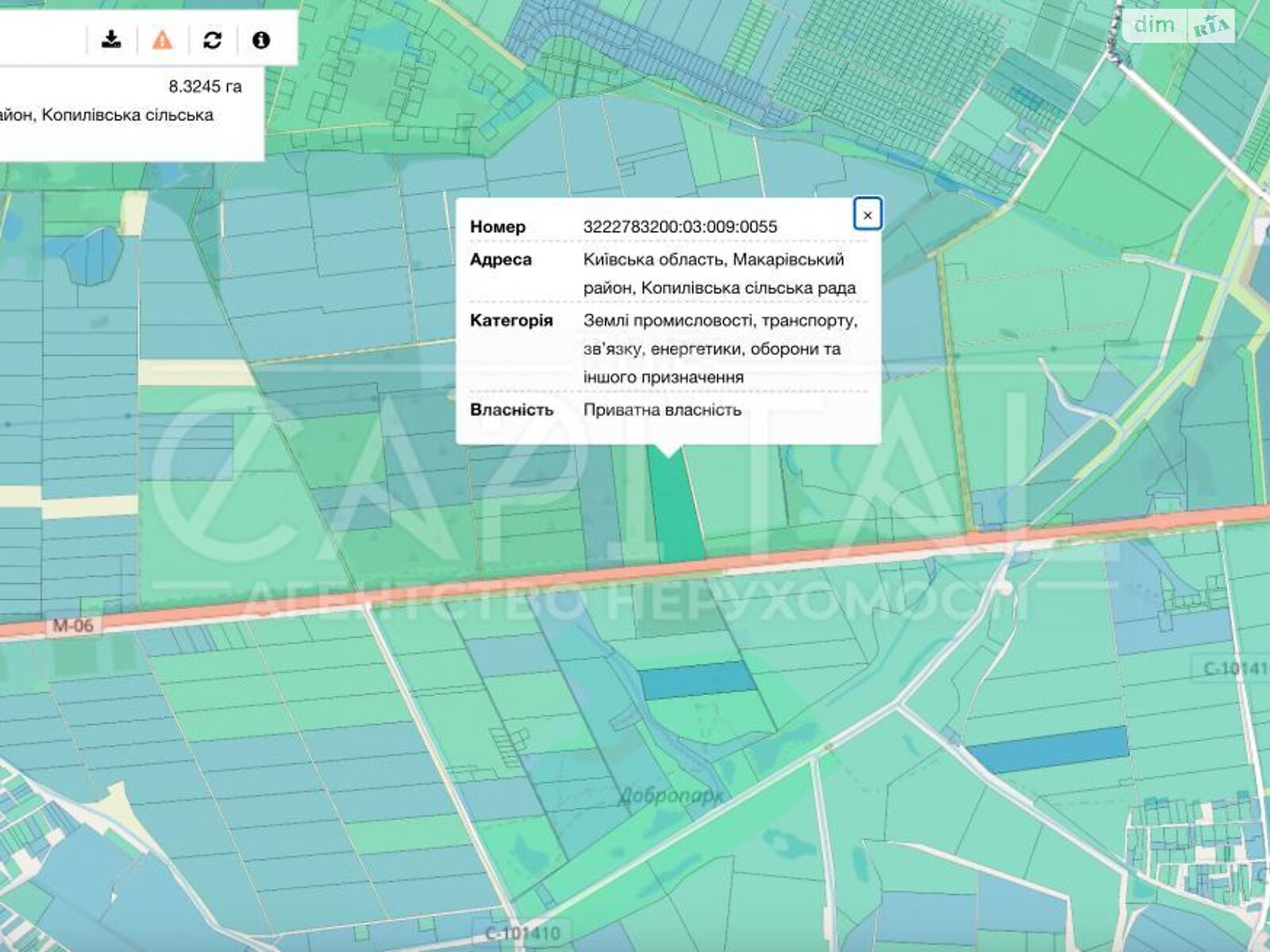 Земельный участок коммерческого назначения в Макарове, площадь 1660 соток фото 1