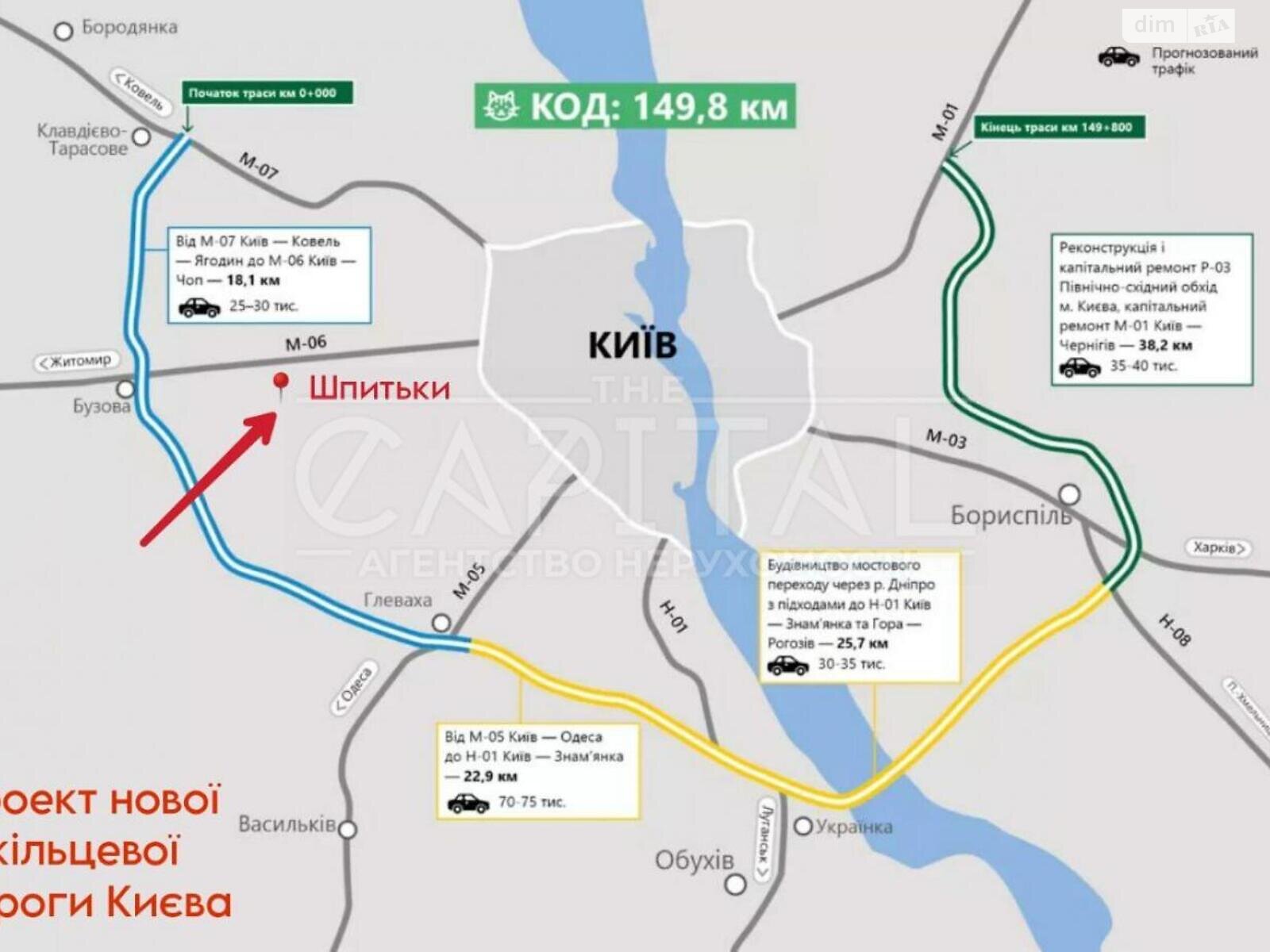 Земельна ділянка комерційного призначення в Шпитьках, площа 321 сотка фото 1