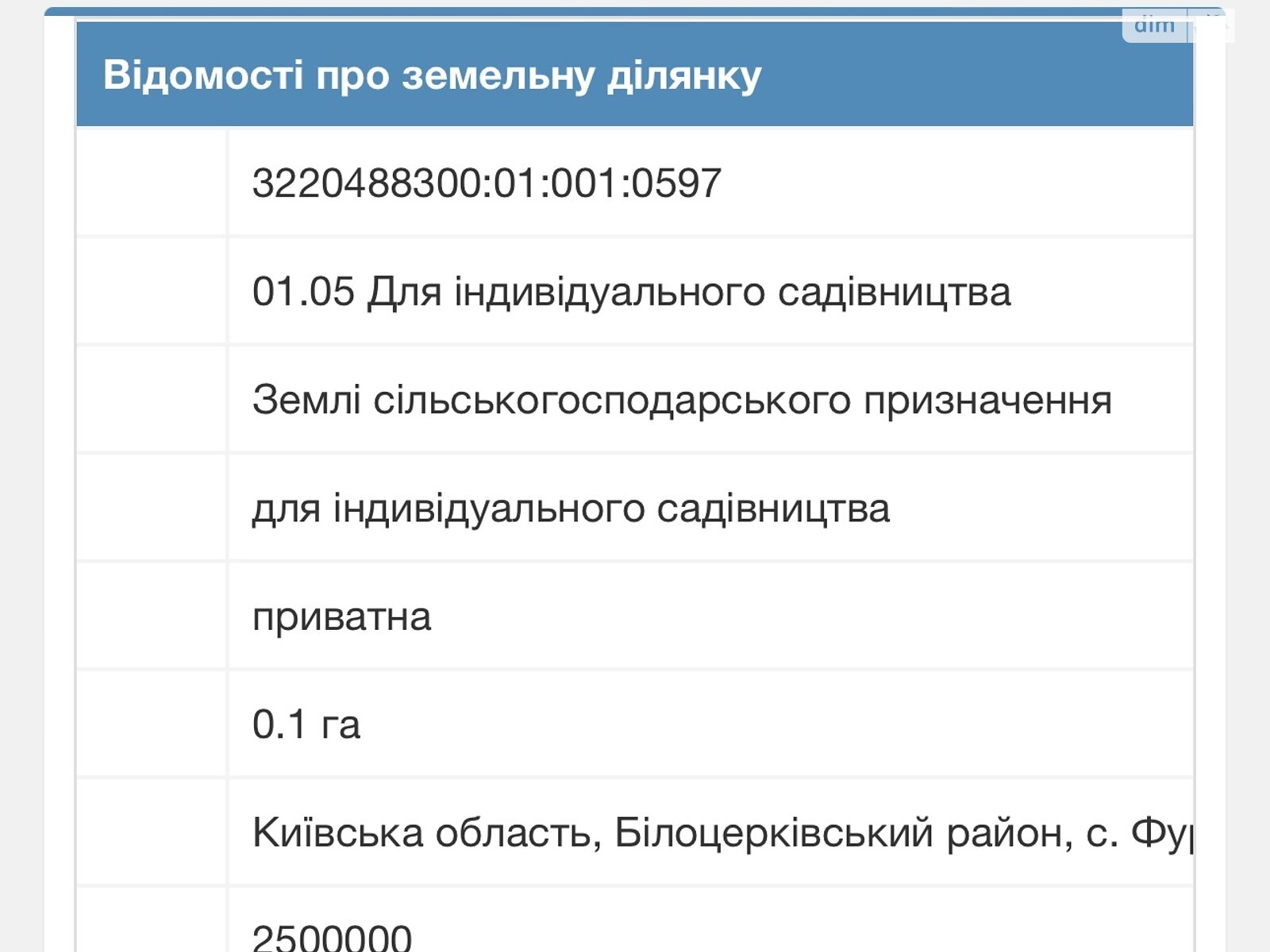 Земельный участок сельскохозяйственного назначения в Фурсах, площадь 10 соток фото 1