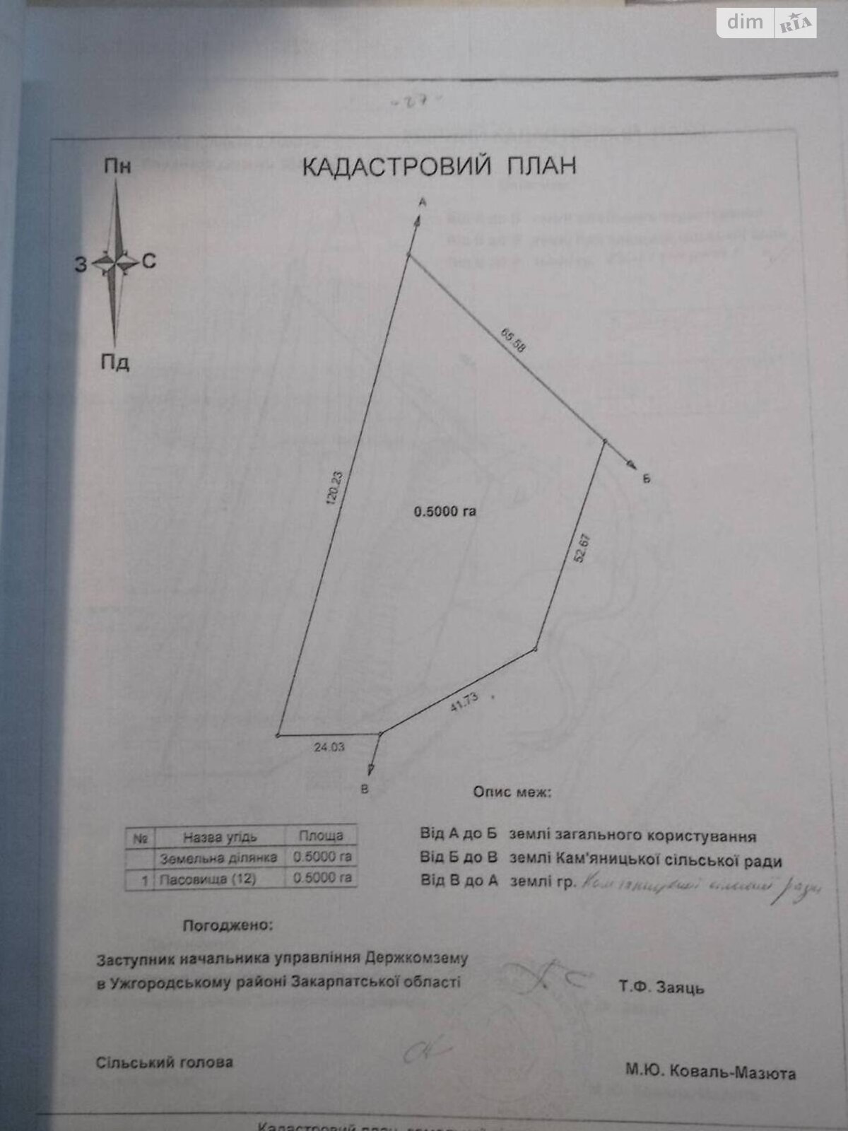 Земельна ділянка сільськогосподарського призначення в Гуті, площа 50 соток фото 1