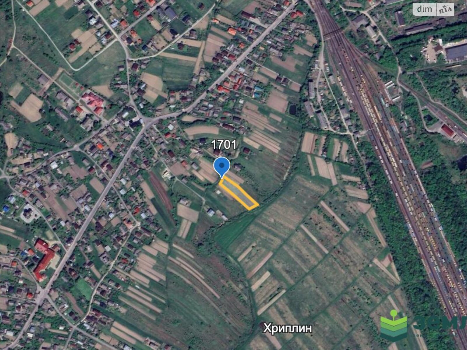 Земельна ділянка сільськогосподарського призначення в Хриплині, площа 24.07 сотки фото 1 Земельна ділянка сільськогосподарського призначення в Хриплині, площа 24.07 сотки фото 1