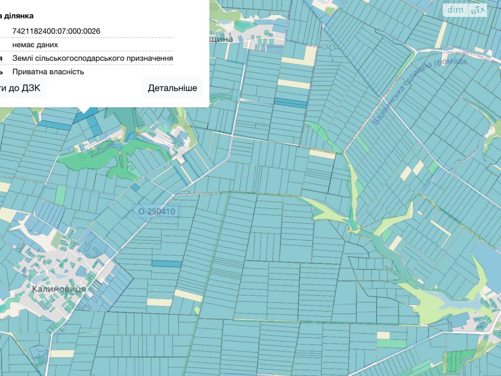 Земельный участок сельскохозяйственного назначения в Калиновице, площадь 3.9999 Га фото 1 Земельный участок сельскохозяйственного назначения в Калиновице, площадь 3.9999 Га фото 1