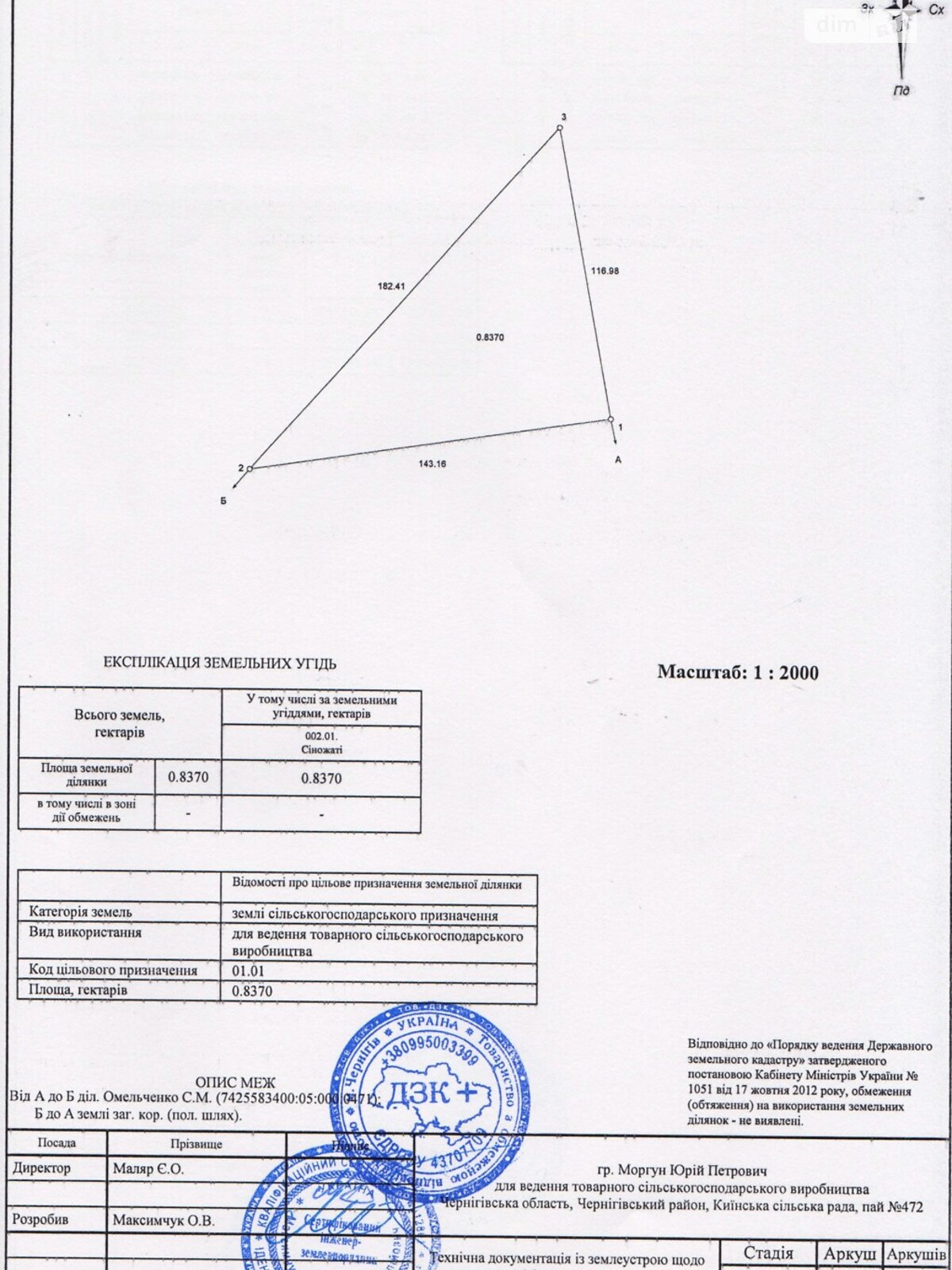 Земельный участок сельскохозяйственного назначения в Киенке, площадь 3.732 Га фото 1 Земельный участок сельскохозяйственного назначения в Киенке, площадь 3.732 Га фото 1