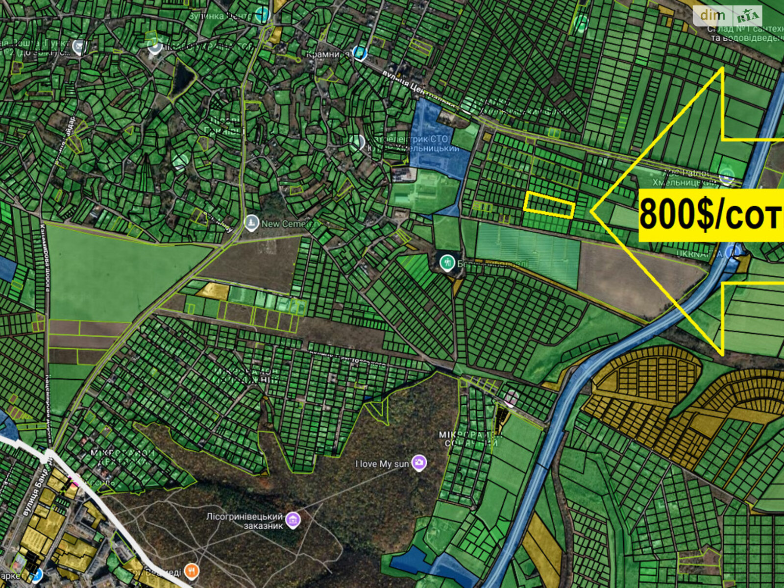 Земельный участок сельскохозяйственного назначения в Лесовых Гриновцах, площадь 10 соток фото 1