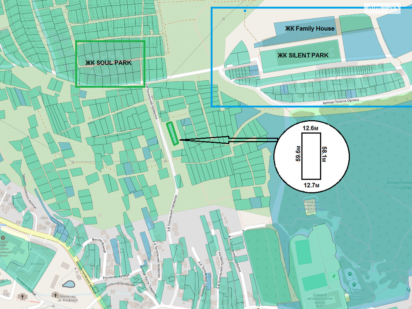 Земля сельскохозяйственного назначения в Львове, район Шевченковский, площадь 7.44 сотки фото 1 Земля сельскохозяйственного назначения в Львове, район Шевченковский, площадь 7.44 сотки фото 1