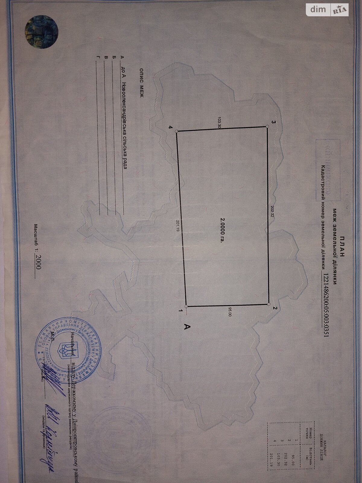 Земельный участок сельскохозяйственного назначения в Новоалександровке, площадь 2 Га фото 1 Земельный участок сельскохозяйственного назначения в Новоалександровке, площадь 2 Га фото 1