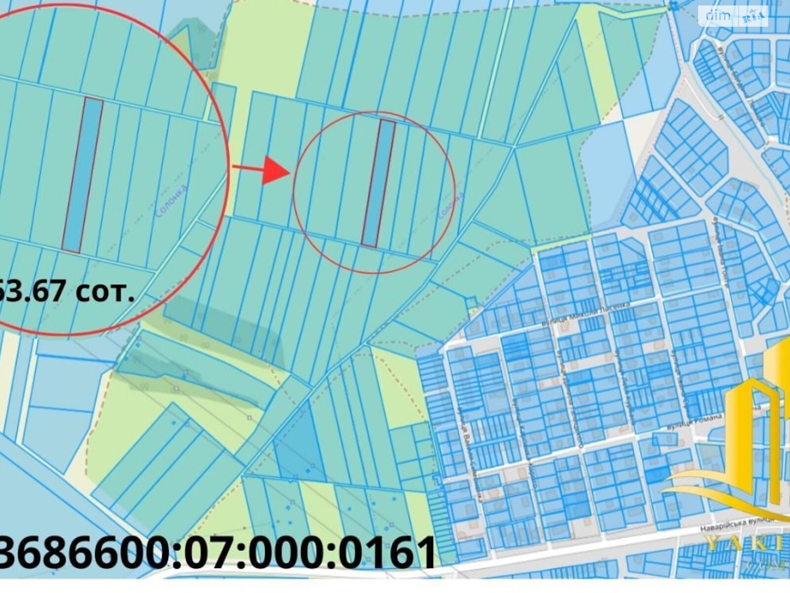 Земельный участок сельскохозяйственного назначения в Солонке, площадь 63.67 сотки фото 1 Земельный участок сельскохозяйственного назначения в Солонке, площадь 63.67 сотки фото 1