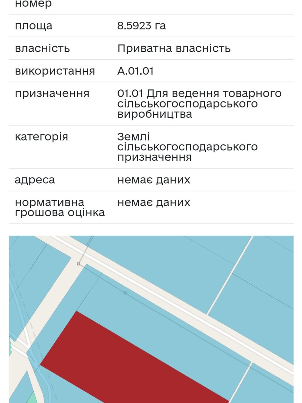 Земельна ділянка сільськогосподарського призначення в Трубіївці, площа 14.5 Га фото 1