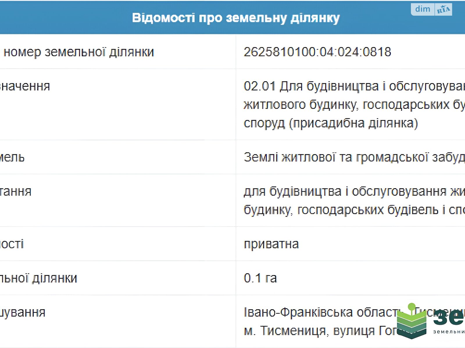 Земельна ділянка сільськогосподарського призначення в Тисмениці, площа 50.86 сотки фото 1 Земельна ділянка сільськогосподарського призначення в Тисмениці, площа 50.86 сотки фото 1