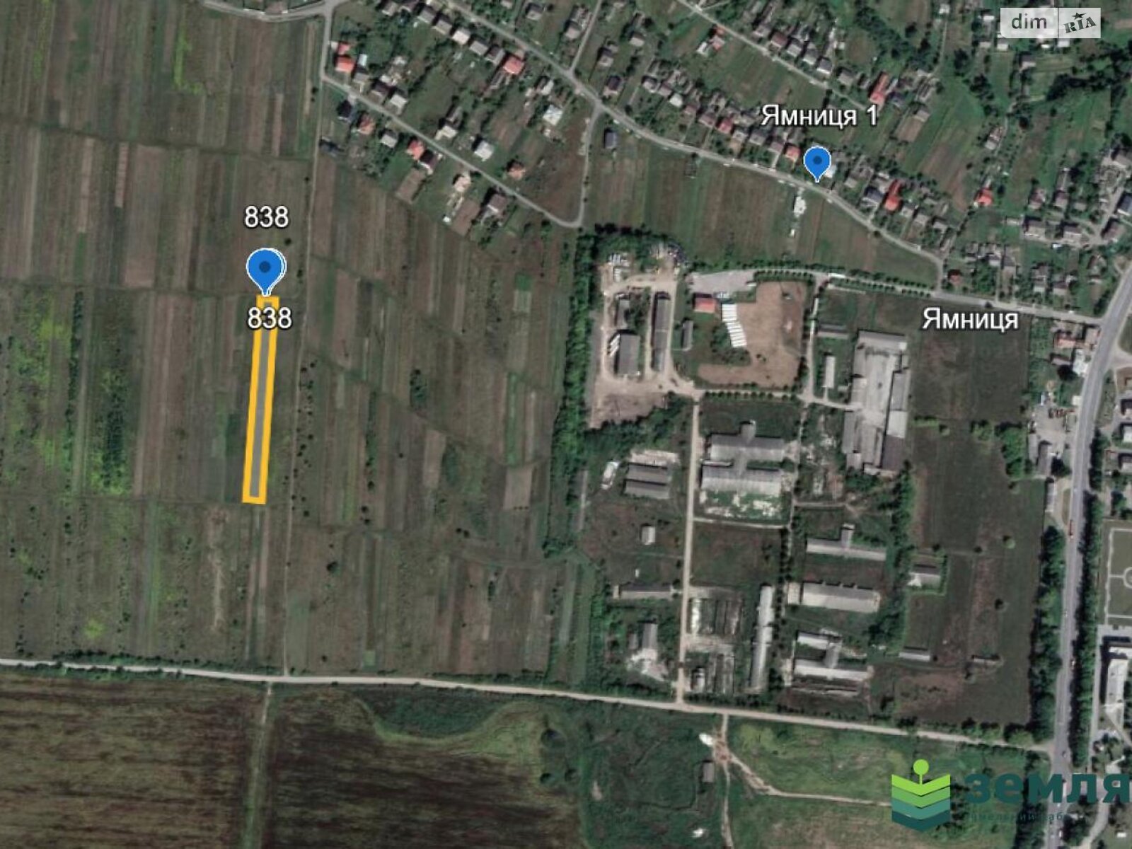 Земельна ділянка сільськогосподарського призначення в Ямниці, площа 34 сотки фото 1 Земельна ділянка сільськогосподарського призначення в Ямниці, площа 34 сотки фото 1