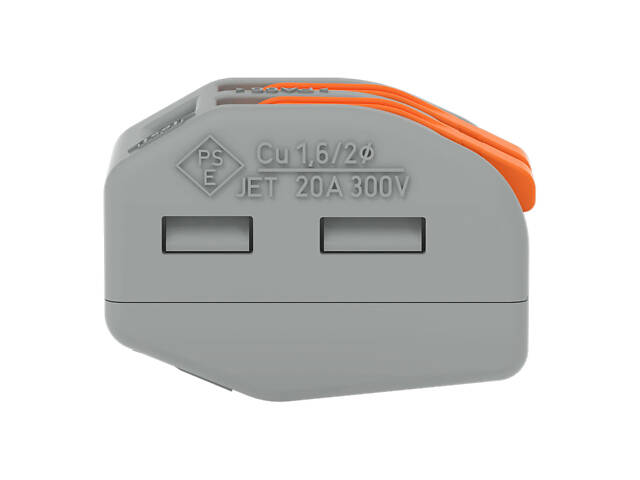 0,08-4мм.кв 32А 1⇒1 сполучна одинарна клема 20,5х12,4х14,5мм [222-412] WAGO помаранчевий важіль - Фото 2