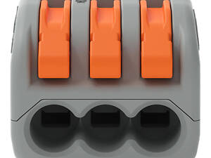 0,08-4мм.кв 32А 1⇒2 сполучна одинарна клема 20,5х17х14,5мм [222-413] WAGO помаранчевий важіль