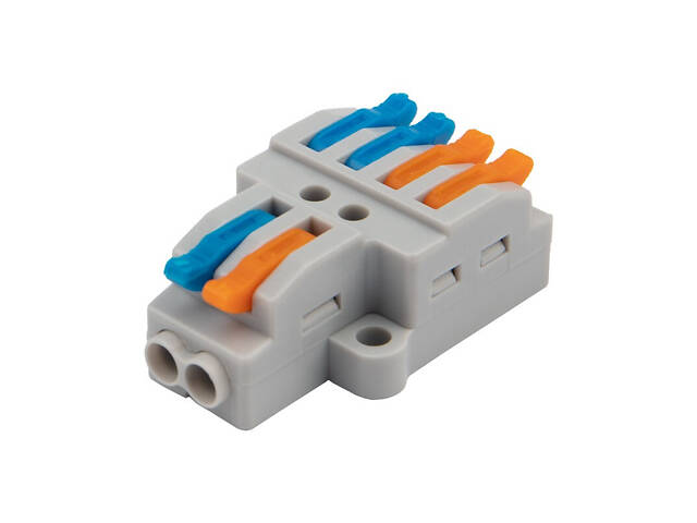 0,08-4мм.кв 32А 1⇒2+1⇒2 розгалуджувач одинарна клема 41,5х23,7х14,8мм [KV424] TACTIX кольорові важелі кріплення 3,1мм - Фото 1