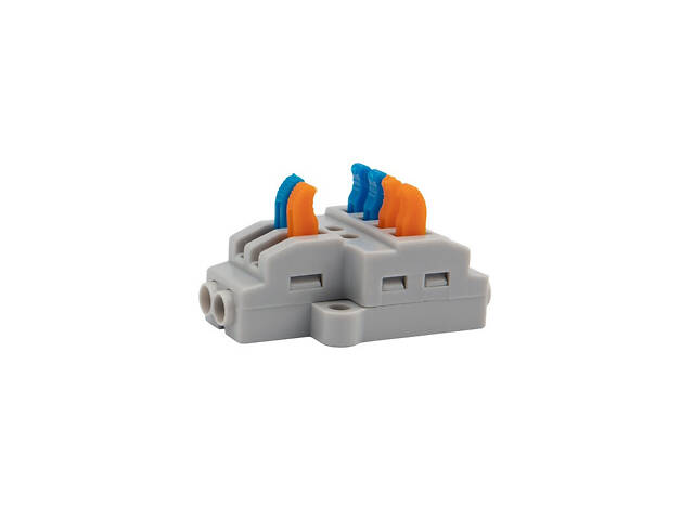 0,08-4мм.кв 32А 1⇒2+1⇒2 розгалуджувач одинарна клема 41,5х23,7х14,8мм [KV424] TACTIX кольорові важелі кріплення 3,1мм - Фото 2